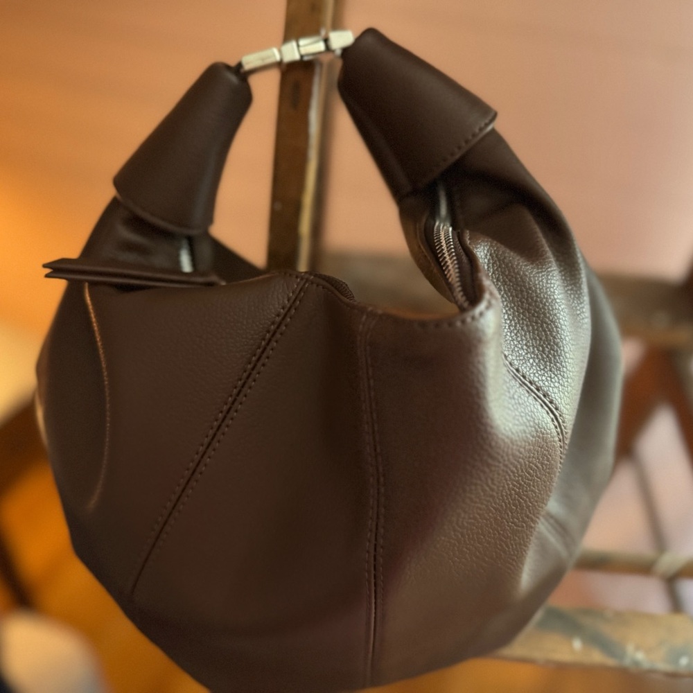 Elegant Brown Leather Hobo Bag